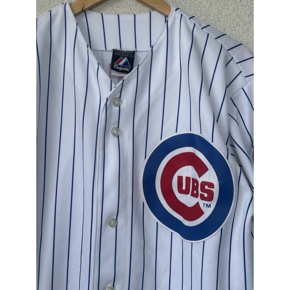 Majestic Chicago Cubs Ron Santo #10 Pinstripe Jersey Hall of Fame 2012 Men’s XL - Picture 2 of 11